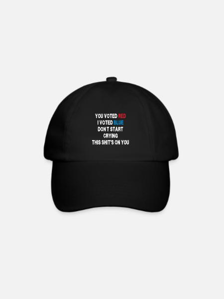 Du hast rot gewählt, ich habe blau gewählt - politische Satire - Baseballkappe - Schwarz/Schwarz
