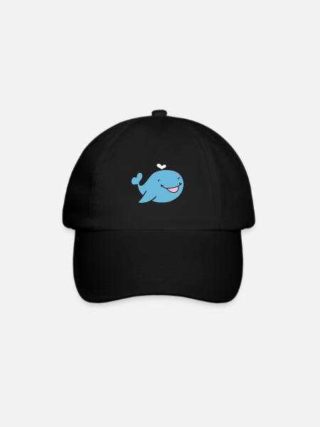 Wal - Baseballkappe - Schwarz/Schwarz