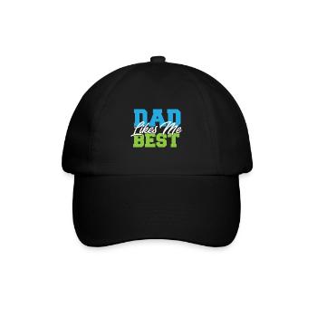 Dad Likes Me Best Daddy's Favorite Child Funny - Baseballkappe - Schwarz/Schwarz - Vorne