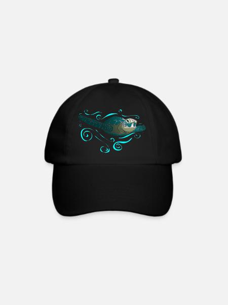 Wasserschildkröte - Baseballkappe - Schwarz/Schwarz