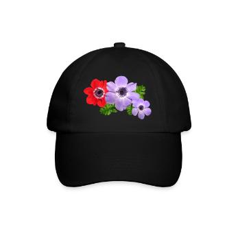 flowers lilies tulips orchids sunflower dahlia ger - Baseballkappe - Schwarz/Schwarz - Vorne