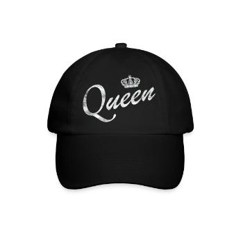 Queen Partnerlook King & Queen Geschenk - Baseballkappe - Schwarz/Schwarz - Vorne