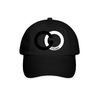 GO VEGAN SIGN - Baseballkappe - Schwarz/Schwarz - Vorne