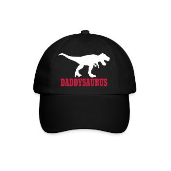Daddy Saurus - Baseballkappe - Schwarz/Schwarz - Vorne
