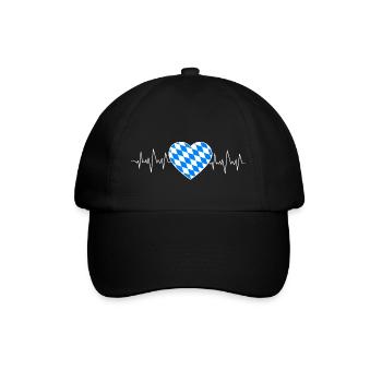 HEARTBEAT - HERZSCHLAG - BAYERN - Baseballkappe - Schwarz/Schwarz - Vorne