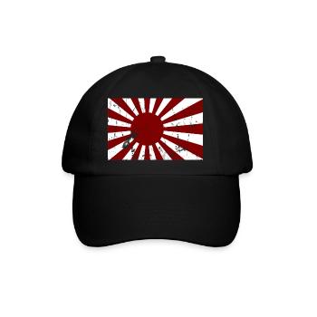 Japan Flagge - Baseballkappe - Schwarz/Schwarz - Vorne