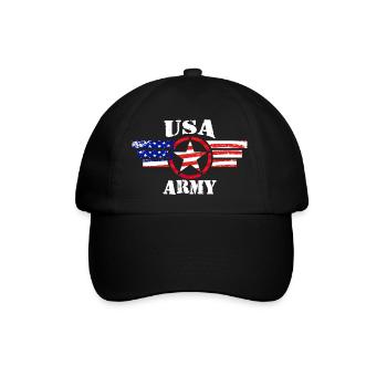 USA ARMY - Baseballkappe - Schwarz/Schwarz - Vorne