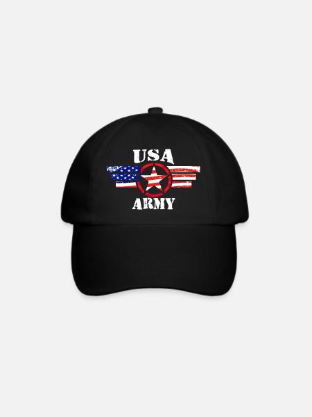 USA ARMY - Baseballkappe - Schwarz/Schwarz
