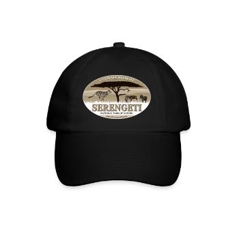 Serengeti - Gepard & Zebra Safari - Baseballkappe - Schwarz/Schwarz - Vorne