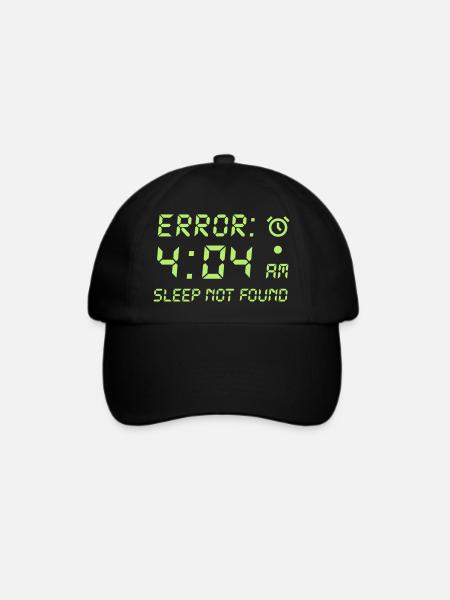 Error 404, sleep not found Programmierer Zocken - Baseballkappe - Schwarz/Schwarz