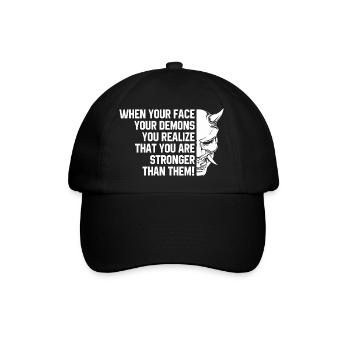 Dämonen-Zitat - Baseballkappe - Schwarz/Schwarz - Vorne
