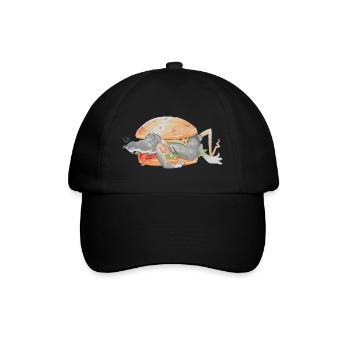 Ratfoodz' I can haz Ratzburger (Backprint) @ Ratz - Baseballkappe - Schwarz/Schwarz - Vorne