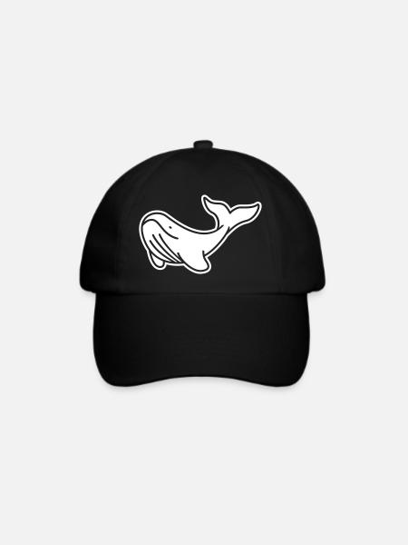 Majestätischer Wal – Ozean & Tierschutz Design - Baseballkappe - Schwarz/Schwarz