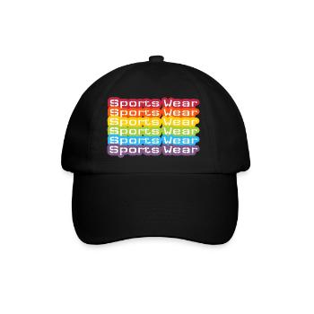 Sports Wear Rainbow two - Baseballkappe - Schwarz/Schwarz - Vorne