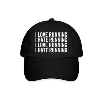 I Love Running I Hate Running - Baseballkappe - Schwarz/Schwarz - Vorne
