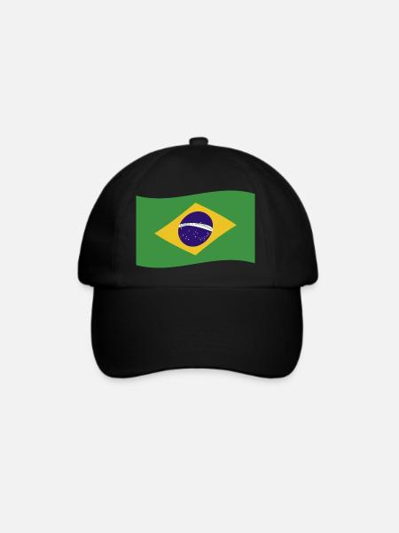 Brasilien Flagge Brasil Fahne Brasilianische Land - Baseballkappe - Schwarz/Schwarz