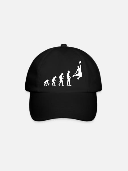 Basketball Evolution mit Basketballer - Baseballkappe - Schwarz/Schwarz