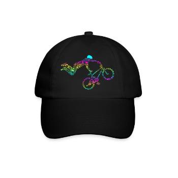 BMX Retro Calligram Bicycle Motocross Bike Rider - Baseballkappe - Schwarz/Schwarz - Vorne
