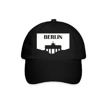 Berlin Brandenburger Tor weiß - Baseballkappe - Schwarz/Schwarz - Vorne
