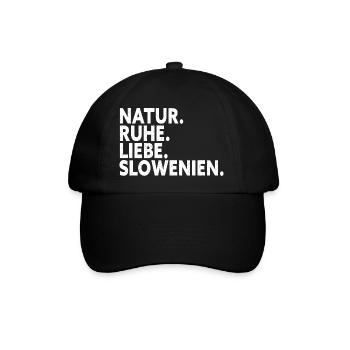 Natur Ruhe Liebe Slowenien T-Shirt Slowenienurlaub - Baseballkappe - Schwarz/Schwarz - Vorne