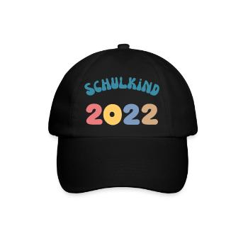 Schulkind 2022 Erste Klasse Geschenke und Shirts - Baseballkappe - Schwarz/Schwarz - Vorne