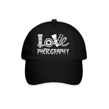 Love Photography - Baseballkappe - Schwarz/Schwarz - Vorne