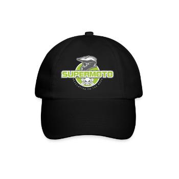 SUPER MOTO Monkey Helm - Baseballkappe - Schwarz/Schwarz - Vorne