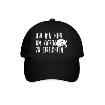 Katzenhalter Motiv Katzen Fan Katzenbesitzer - Baseballkappe - Schwarz/Schwarz - Vorne