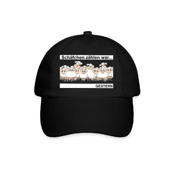 Schäfchen zählen - Baseballkappe - Schwarz/Schwarz - Vorne