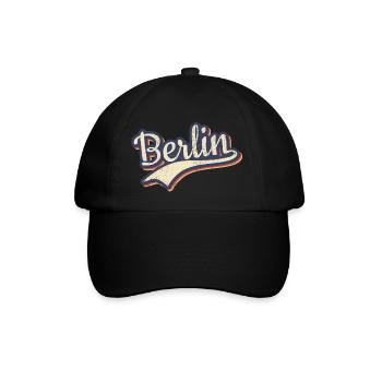 Deutschland Berlin Vintage Retro Typografie - Baseballkappe - Schwarz/Schwarz - Vorne