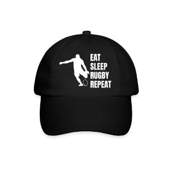 Rugby Rugbytrainer Rugbyspieler Geschenk Rugbyteam - Baseballkappe - Schwarz/Schwarz - Vorne