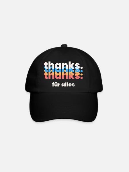 Thanks für alles - Baseballkappe - Schwarz/Schwarz