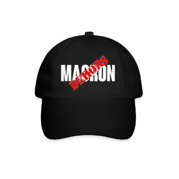 Macron raus - Baseballkappe - Schwarz/Schwarz - Vorne