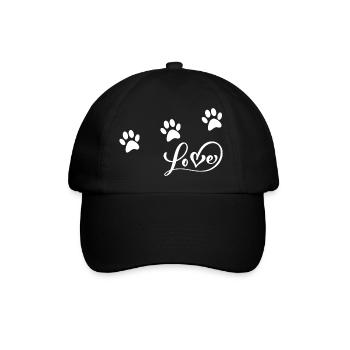 Tierliebhaber-Design mit Pfoten - Baseballkappe - Schwarz/Schwarz - Vorne