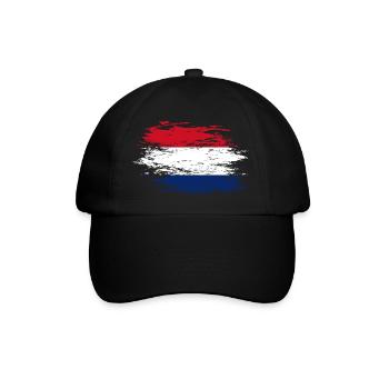 Holland Flagge used - Baseballkappe - Schwarz/Schwarz - Vorne