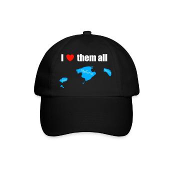 I love them all - Balearen - Baseballkappe - Schwarz/Schwarz - Vorne