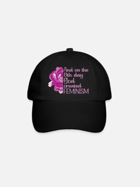 And on the 8th day God created Feminism - Baseballkappe - Schwarz/Schwarz