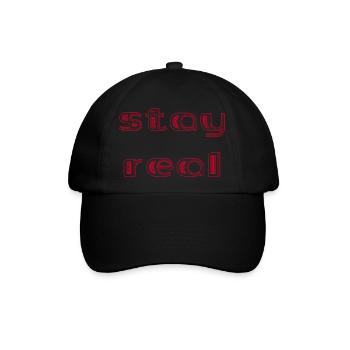 stay real - Baseballkappe - Schwarz/Schwarz - Vorne