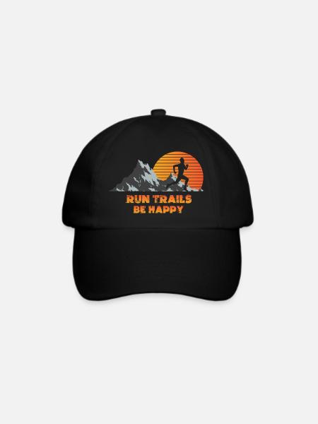 Trail Run Ultra Running Berg Trekking Laufen - Baseballkappe - Schwarz/Schwarz