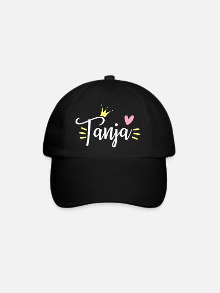 Tanja Name Krone - Baseballkappe - Schwarz/Schwarz