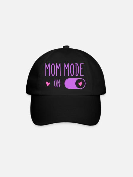 Aktiver Mom-Modus Lila - Baseballkappe - Schwarz/Schwarz
