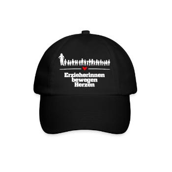Erzieherinnen bewegen Herzen - Baseballkappe - Schwarz/Schwarz - Vorne