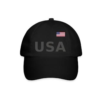 TEAM USA amerikanische Flagge Fahne über Schrift - Baseballkappe - Schwarz/Schwarz - Vorne