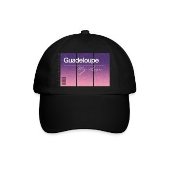 Guadeloupe, my love. Andenken MIT GPS Daten - Baseballkappe - Schwarz/Schwarz - Vorne