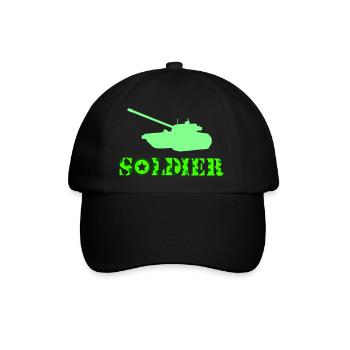 panzer soldat - Baseballkappe - Schwarz/Schwarz - Vorne