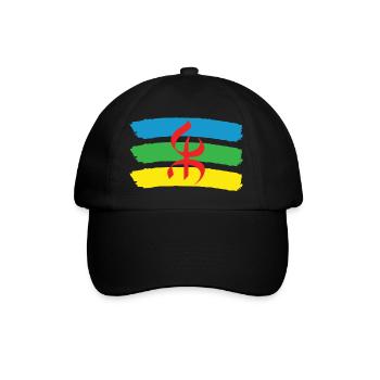 AMAZIGH BERBER YIFINAGH FLAGGE - Baseballkappe - Schwarz/Schwarz - Vorne