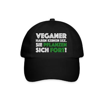 Veganzer haben keinen Sex | lustige Sprüche - Baseballkappe - Schwarz/Schwarz - Vorne