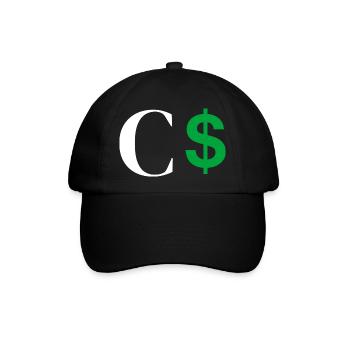 Buchstabe c Dollar - Baseballkappe - Schwarz/Schwarz - Vorne