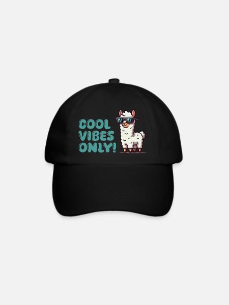 lama sonnenbrille cool - Baseballkappe - Schwarz/Schwarz