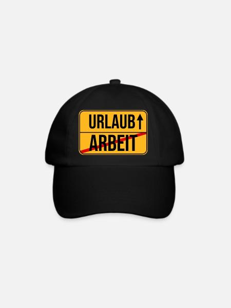 Urlaub Arbeit Wegweiser Design - Baseballkappe - Schwarz/Schwarz